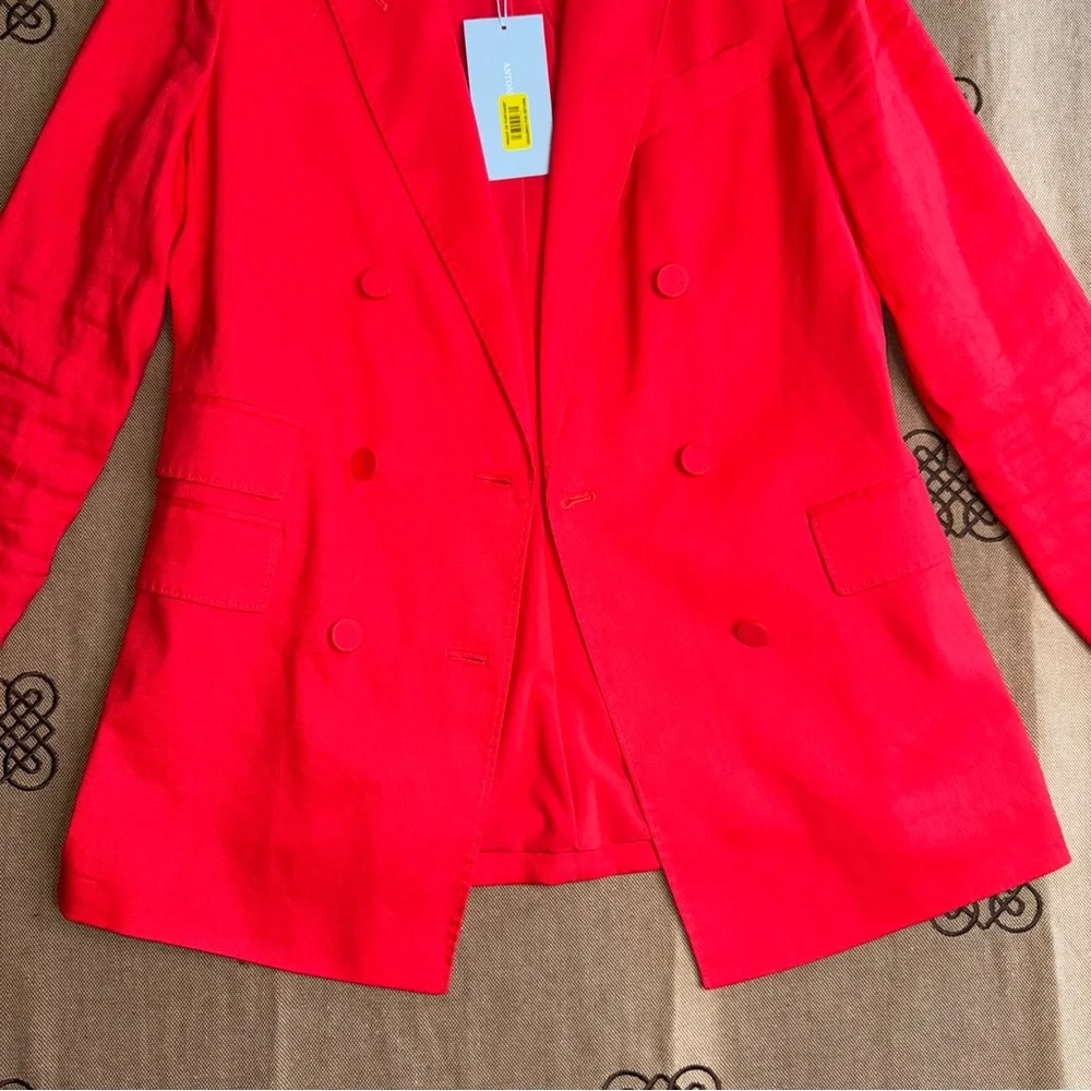 Antonio Melani Riviera Notch Lapel Long Sleeve Linen Blend Button Front Blazer - Picture 2 of 16